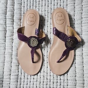 Jack Rogers Purple Sandals with Medallion Detail Size 7.5